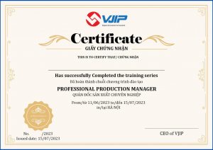 giấy chứng nhận khoá học quản lý sản xuất